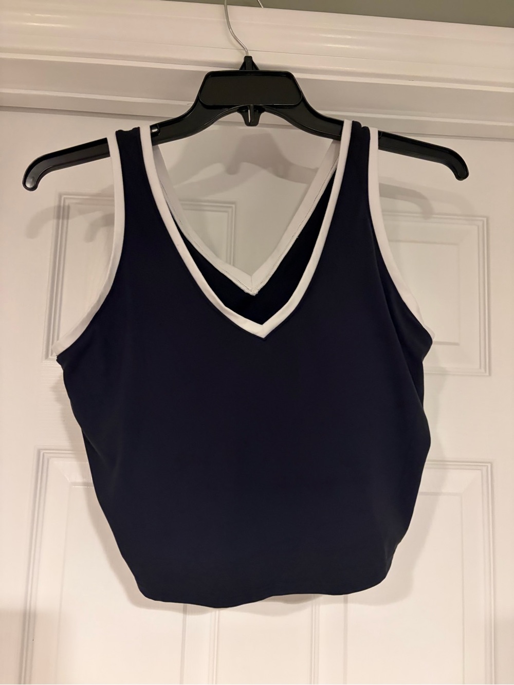 all in motion Black Sports Bra with White Trim